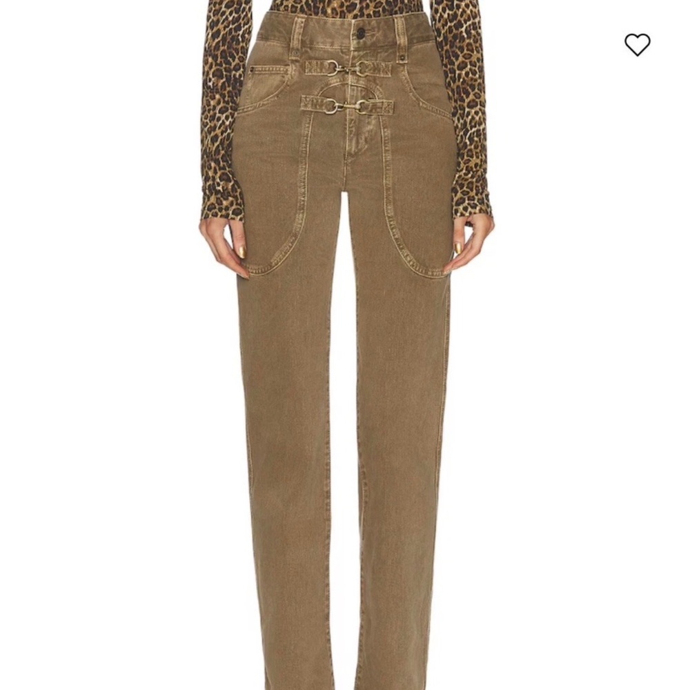 Isabel Marant Brinley Straight Leg Jeans Women’s Size 40 NWT Buckle Detail